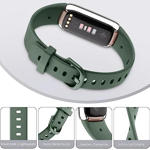 AK Sport Band for Fitbit Luxe Large (Avocado Green) | Soft Silicone Replacement Strap thumbnail 4