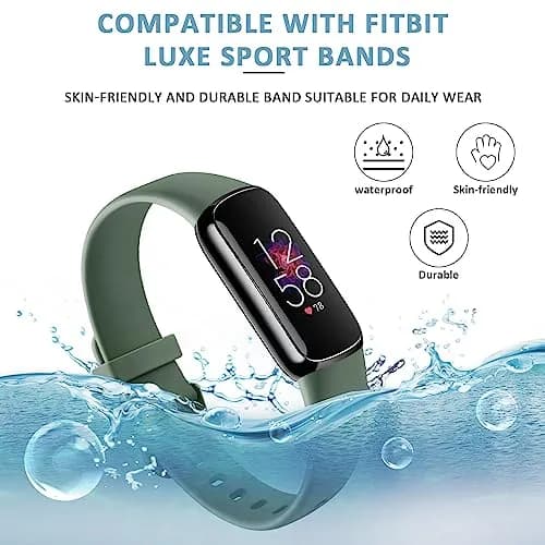 AK Sport Band for Fitbit Luxe Large (Avocado Green) | Soft Silicone Replacement Strap thumbnail 5
