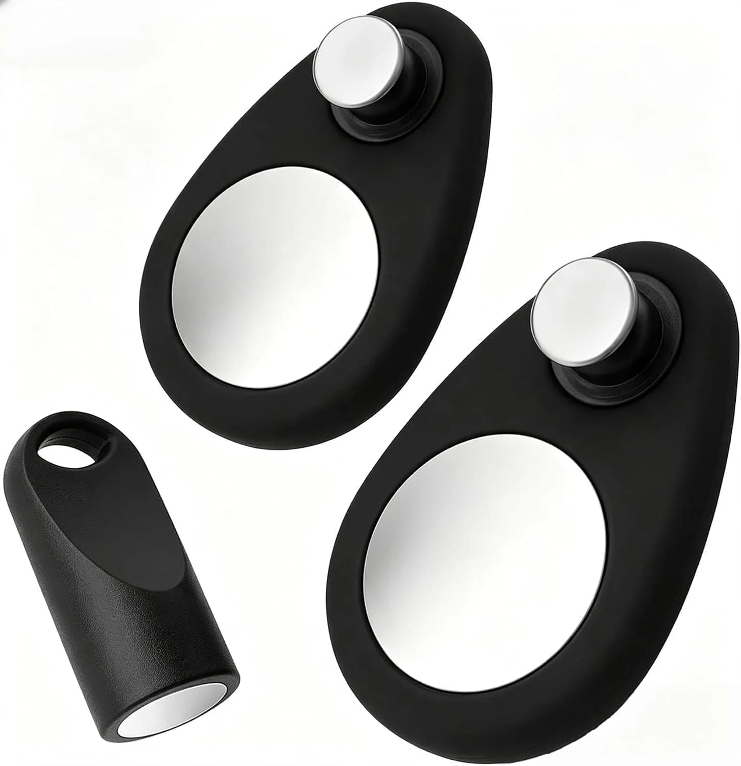 zonsiton Hidden GPS Tracker Case 2 Pack White | Anti-Removal Silicone Case with Safety Pins for Kids, Pets, Backpack — Black+Black