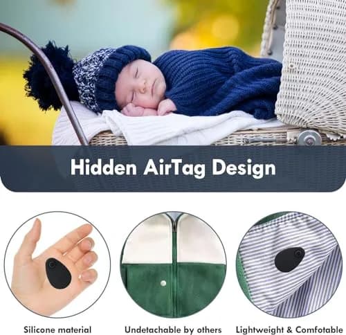 zonsiton Airtag Holder for Kids, Baby, Toddler, Child Hidden 2 Pack GPS Tracker Case with Safety Pins | Soft Silicone GPS Tracker Case thumbnail 3