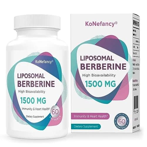 KoNefancy Liposomal Berberine Supplement 1500mg | Third Party Tested, 60 Softgels for Heart & Metabolic Support thumbnail 1