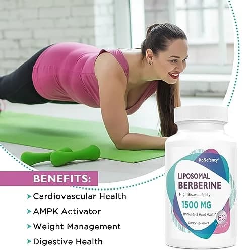 KoNefancy Liposomal Berberine Supplement 1500mg | Third Party Tested, 60 Softgels for Heart & Metabolic Support thumbnail 5