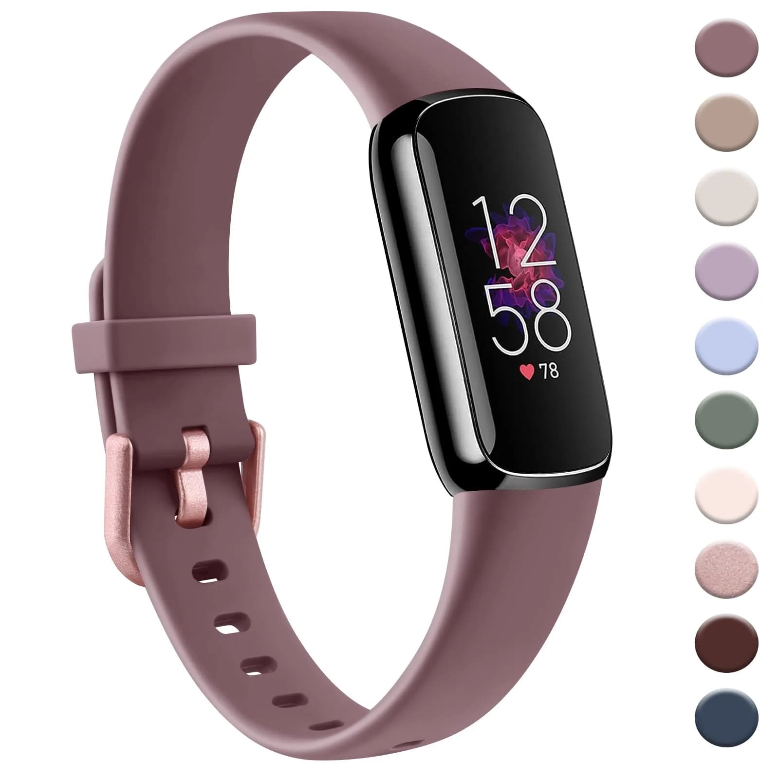 AK Sport Band for Fitbit Luxe Large Smoke Violet | Soft Silicone Replacement Strap — Smoke Violet