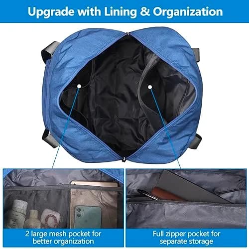 F.FETIVIN Personal Item Bag 17.7x12.6x6.3 in | 25L Foldable Travel Duffel for Women & Men thumbnail 5