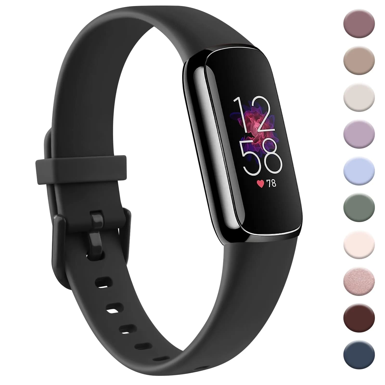 AK Sport Band for Fitbit Luxe, Soft Silicone Replacement Strap (Small, Black) | Lightweight & Water-Resistant - main product image