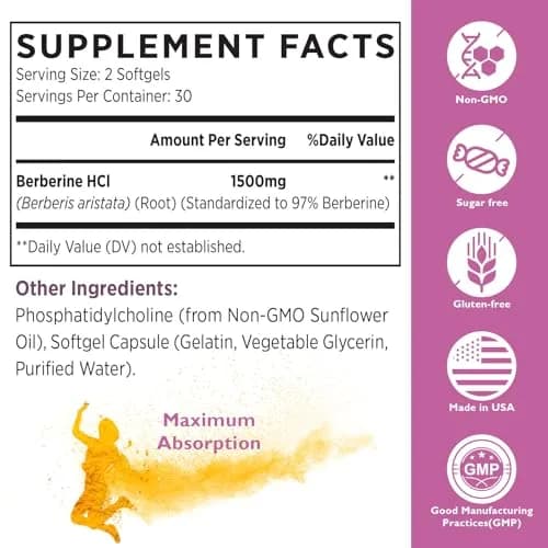 KoNefancy Liposomal Berberine Supplement 1500mg | Third Party Tested, 2 Pack for Enhanced Absorption thumbnail 6