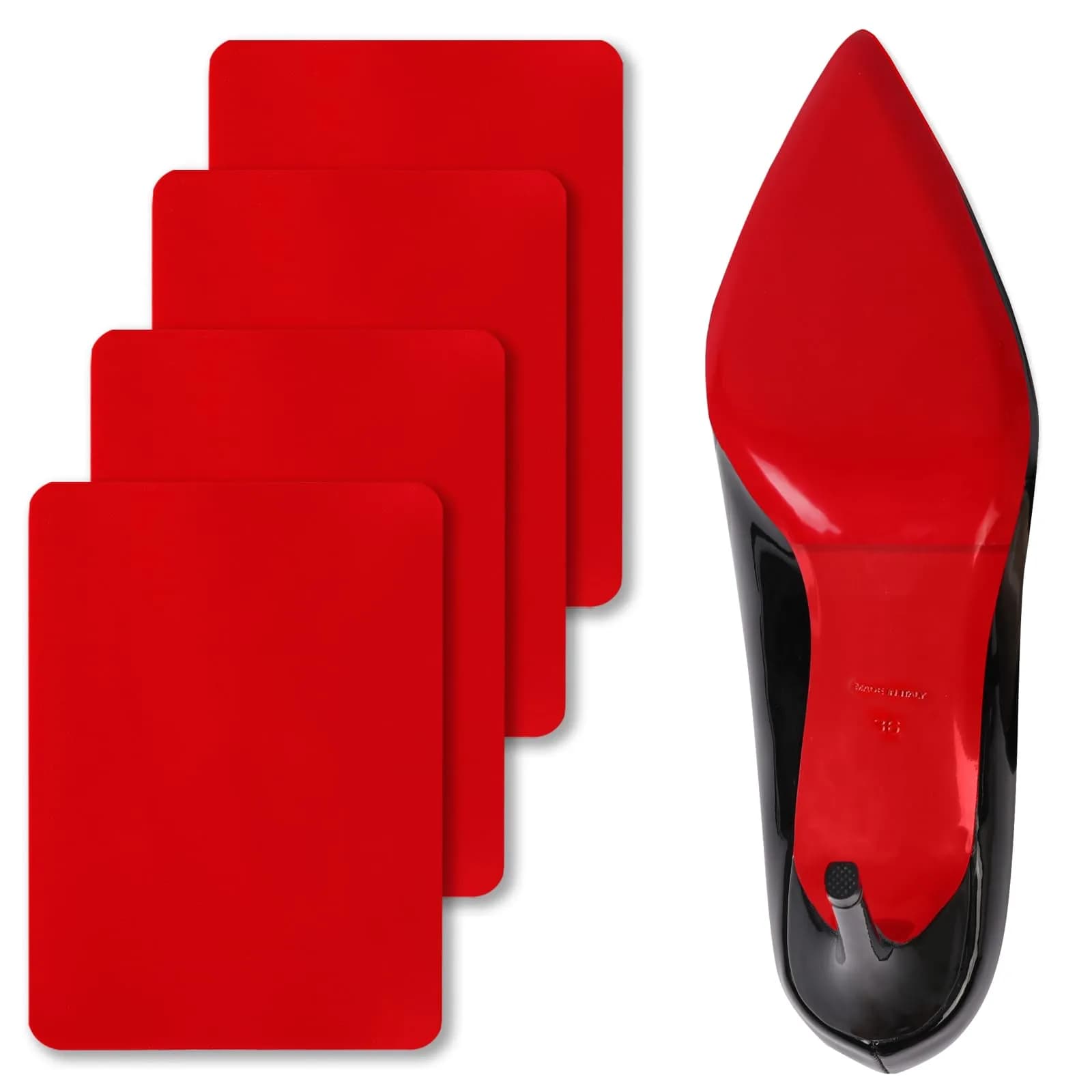 Ashoesert Red Bottom Shoe Sole Protector 15.2cm x 11.4cm (6"x4.5") | Non-Slip Traction for Christian Louboutin Heels