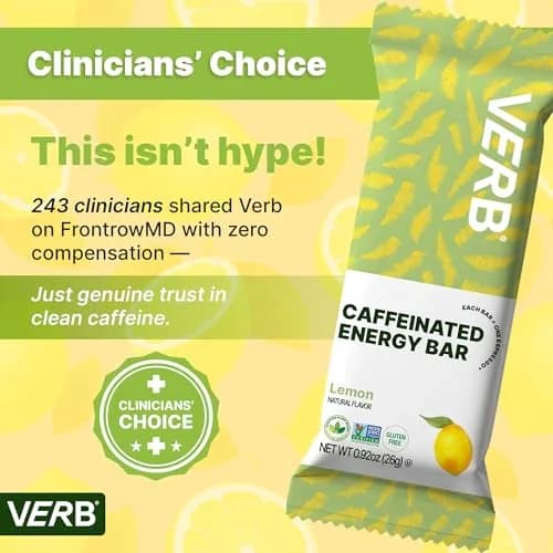 Verb Caffeinated Energy Bars Lemon 26g | Long-Lasting Focus & Refreshing Flavor thumbnail 4