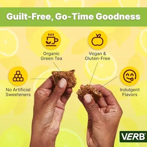 Verb Caffeinated Energy Bars Lemon 26g | Long-Lasting Focus & Refreshing Flavor thumbnail 5