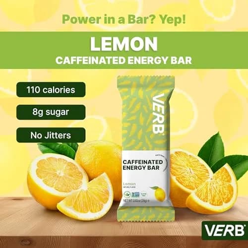 Verb Caffeinated Energy Bars Lemon 26g | Long-Lasting Focus & Refreshing Flavor thumbnail 2