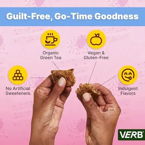 Verb Caffeinated Energy Bars Birthday Cake 26g | Vegan, Gluten-Free, Low Sugar, 16 Pack thumbnail 5