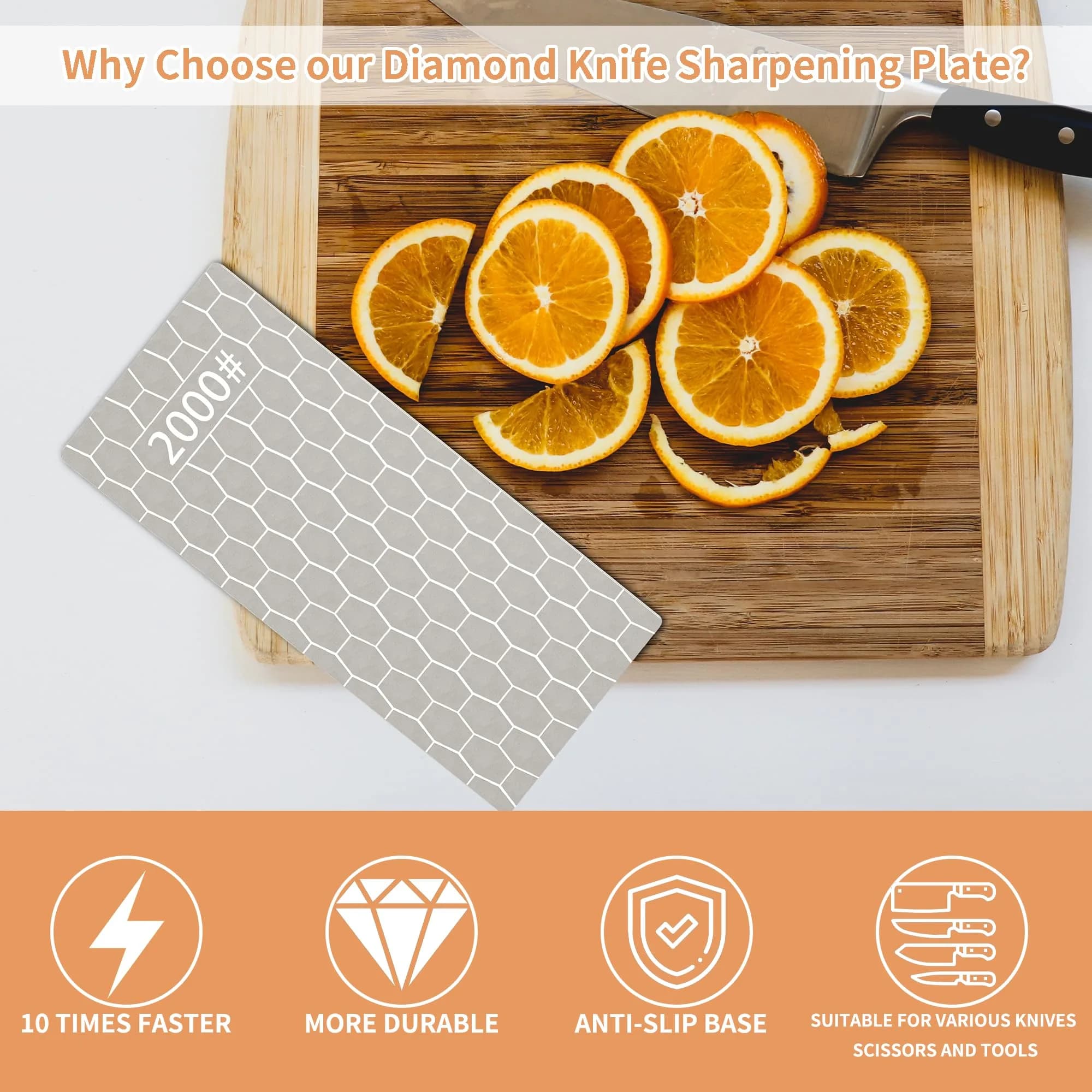 CWOVRS Diamond Sharpening Stones Set 5 PCS (15 cm x 6.3 cm) | Coarse to Fine Grit for All Blades - view 5