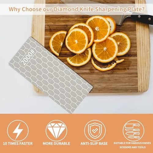CWOVRS Diamond Sharpening Stones Set 5 PCS (15 cm x 6.3 cm) | Coarse to Fine Grit for All Blades thumbnail 5