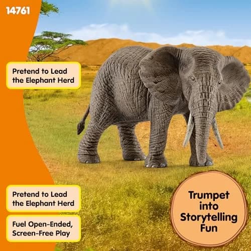 Schleich African Elephant Female Figurine 14.5 cm (5.7 inches) | Realistic Wildlife Toy for Kids Ages 3+ thumbnail 4
