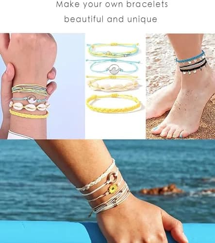 Phinicco 30 Colors 1mm Waxed Polyester Cord Bracelet Cord 685m (2250 ft) | Durable & Waterproof for Jewelry Making thumbnail 3