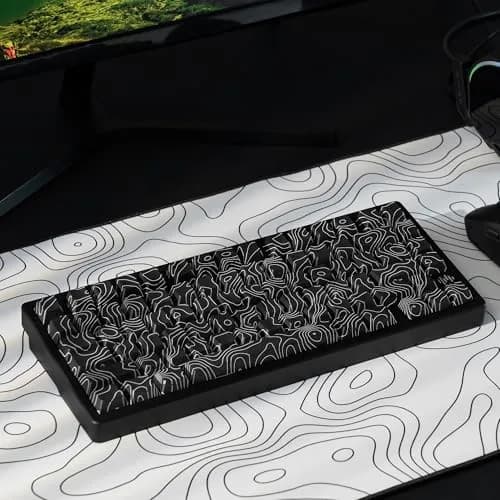 dagaladoo Black Topographic PBT Keycaps Set | Double Shot Shine Through Cherry Profile for MX Switches (130 Keys) thumbnail 3