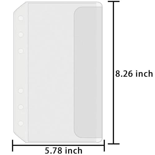 Antner A5 Binder Pockets Zipless 6-Hole Planner Inserts 12 Pieces | Clear PVC, Waterproof, Budgeting Organizer thumbnail 2