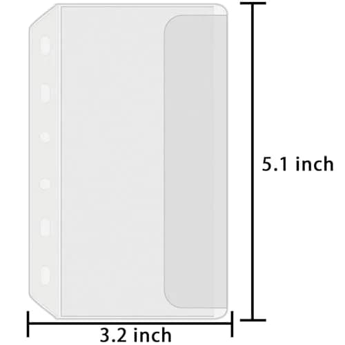 Antner A7 Binder Pockets Zipless Cash Envelopes 12-Pack | 6-Hole Punched Clear PVC Organizer thumbnail 2