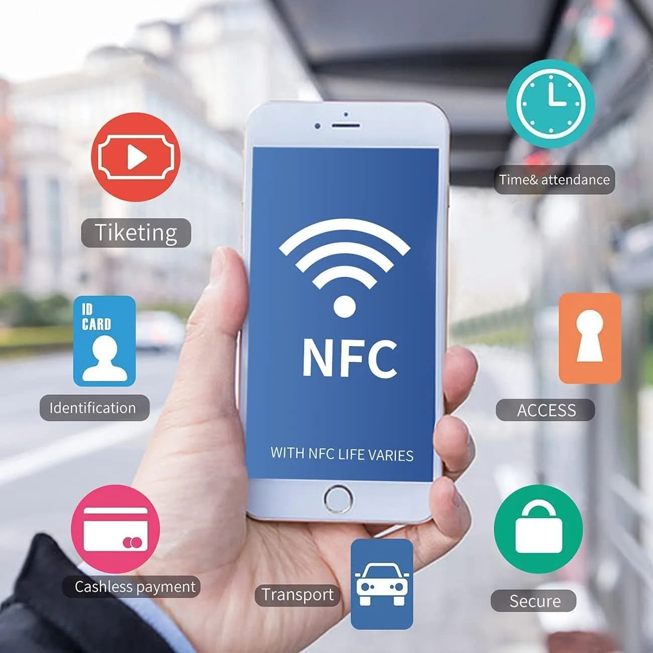 sanpopo NTAG215 NFC Cards with Adhesive, 50 Round Stickers (25mm) | Compatible with TagMo & NFC Phones - view 5