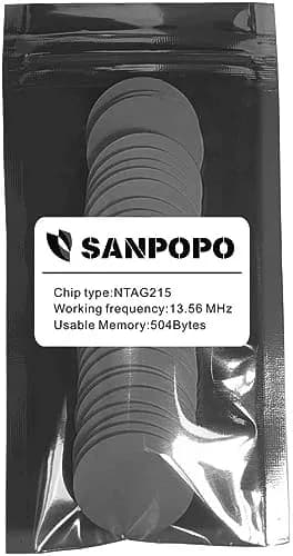 sanpopo NTAG215 NFC Cards with Adhesive, 50 Round Stickers (25mm) | Compatible with TagMo & NFC Phones thumbnail 7