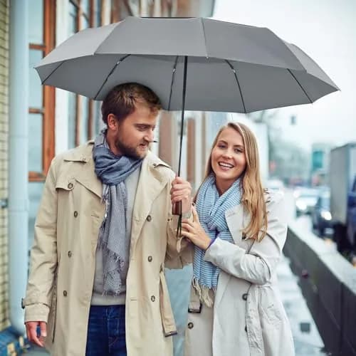 G4Free 54 Inch Large Windproof Golf Umbrella Compact Umbrellas for Rain | Automatic Open Close, Wood Handle, 124cm (48.8 Inch) Canopy thumbnail 7