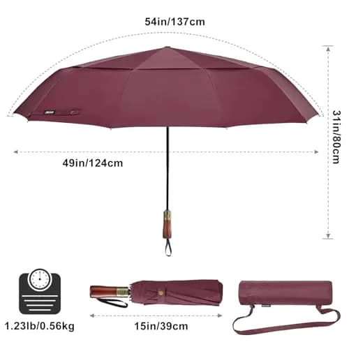 G4Free 54 Inch Large Windproof Golf Umbrella with Double Canopy & Auto Open Close | 124cm (48.8 Inch) Canopy thumbnail 4