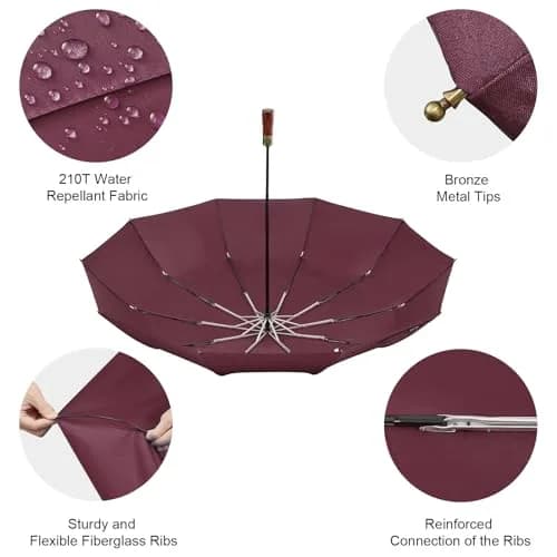 G4Free 54 Inch Large Windproof Golf Umbrella with Double Canopy & Auto Open Close | 124cm (48.8 Inch) Canopy thumbnail 5