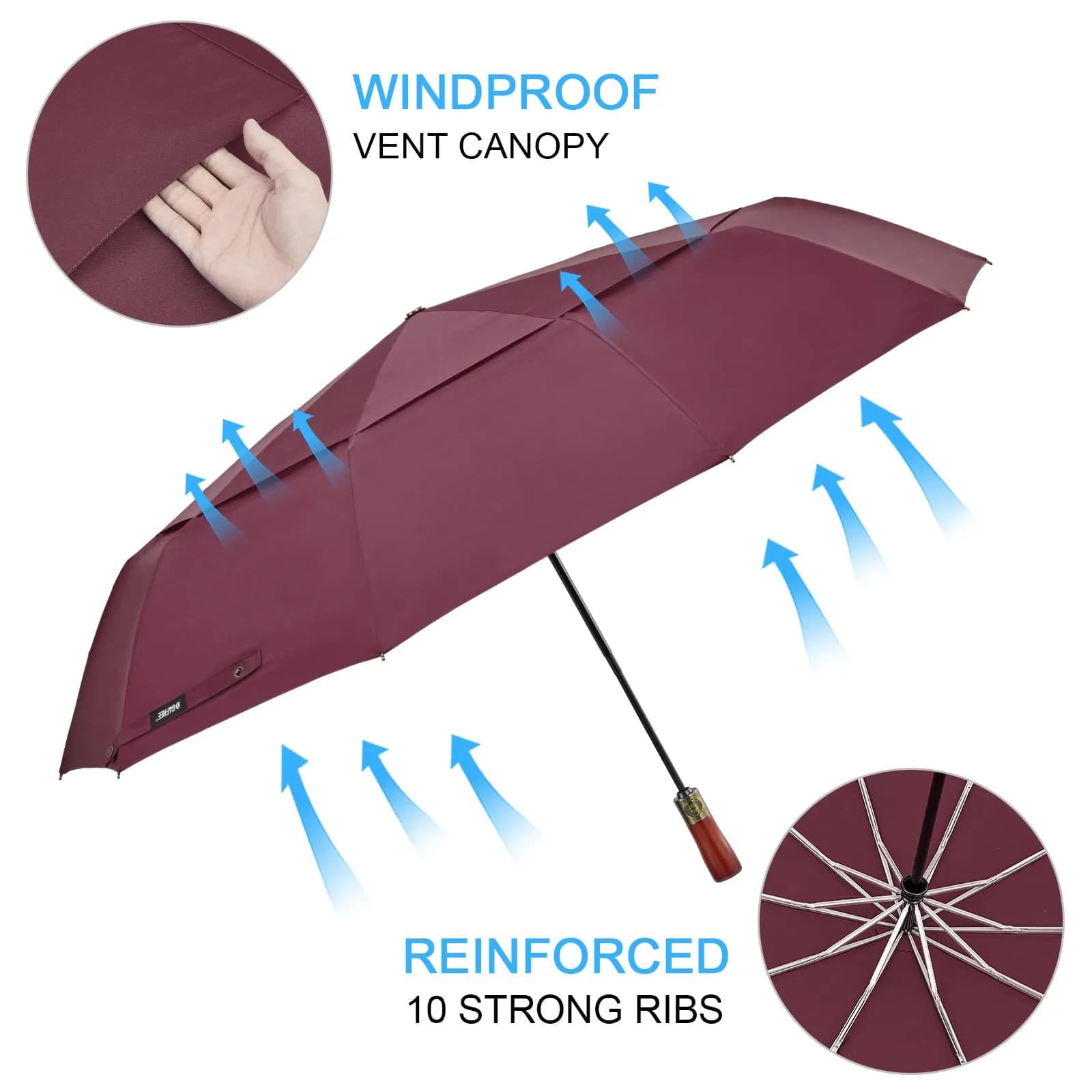 G4Free 54 Inch Large Windproof Golf Umbrella with Double Canopy & Auto Open Close | 124cm (48.8 Inch) Canopy - view 2