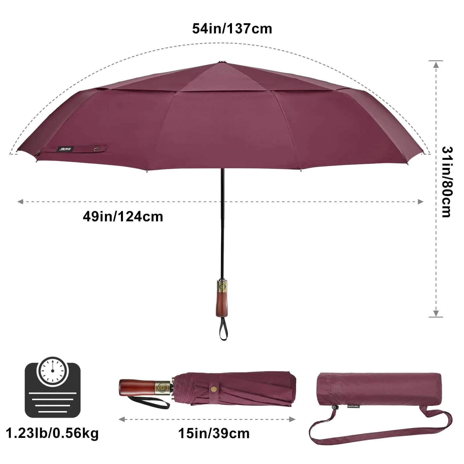 G4Free 54 Inch Large Windproof Golf Umbrella with Double Canopy & Auto Open Close | 124cm (48.8 Inch) Canopy - view 4