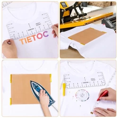 tietoc 18Pcs Sublimation Accessories Kit with Tshirt Alignment Rulers, Teflon Sheets, Heat Tape & Soft Measuring Tape | Value Pack for Heat Press thumbnail 4