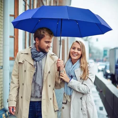 G4Free 54 Inch Large Golf Umbrella Compact for Rain & Sun | Windproof Double Canopy, Automatic Open Close, Wood Handle thumbnail 7