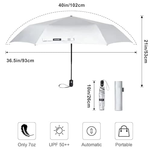 G4Free 40 Inch Compact Folding Umbrella UPF 50+ UV Protection | Lightweight Automatic Open Close thumbnail 3