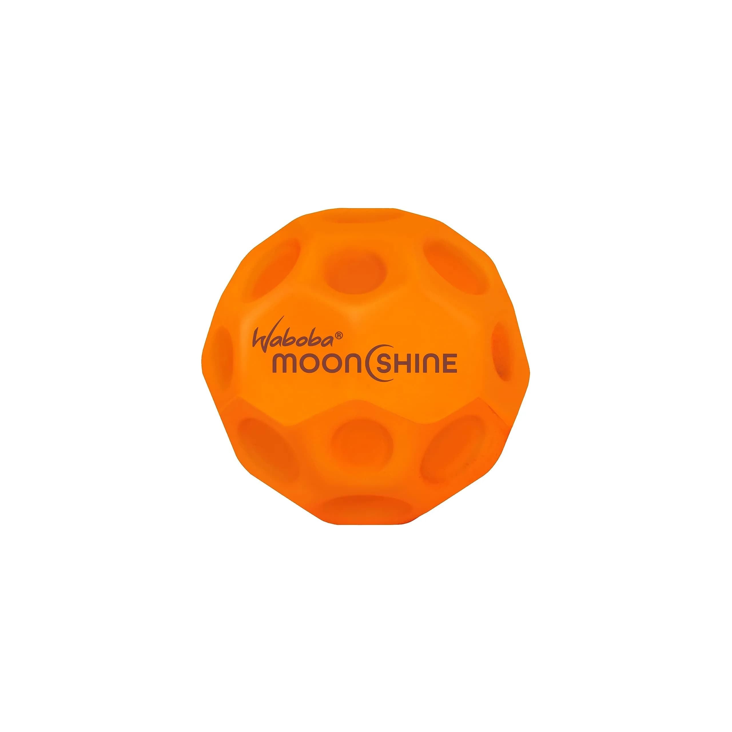 Waboba Moonshine Light Up Moon Ball, Orange, 60mm (2.36in) | Bounces High with Light-Up Pop — Orange