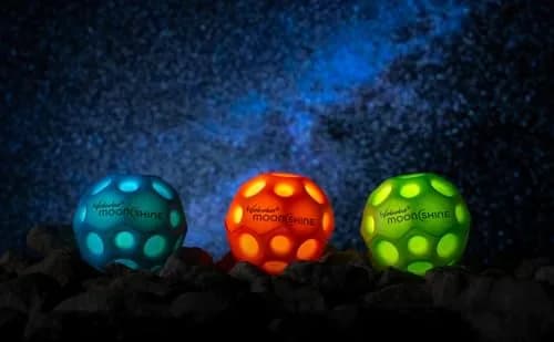 Waboba Moonshine Light Up Moon Ball, Orange, 60mm (2.36in) | Bounces High with Light-Up Pop thumbnail 4