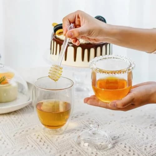 KANPURA 6oz Glass Honey Pot with 2 Dippers | No Drip Honey Dispenser for Kitchen & Gift thumbnail 7