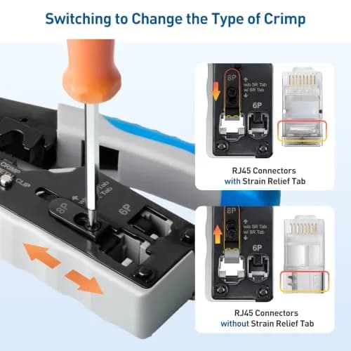 Cable Matters All-In-One Modular Ethernet Crimping Tool Cat 8 | Creates Professional Network Cables thumbnail 4
