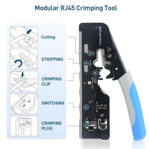 Cable Matters All-In-One Modular Ethernet Crimping Tool Cat 8 | Creates Professional Network Cables thumbnail 2