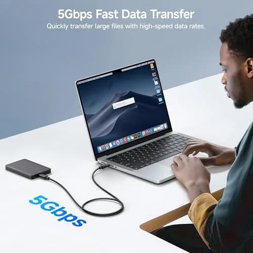 Cable Matters USB C to USB C Cable 2.5m (8.2ft) | 5Gbps Data, 4K@60Hz Video, 240W PD thumbnail 2