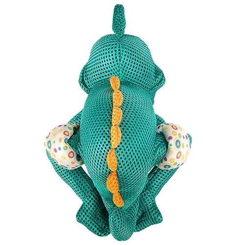 goDog Double Chew Guard Mesh Amphibianz Chameleon Squeaky Dog Toy - Teal, Large thumbnail 2