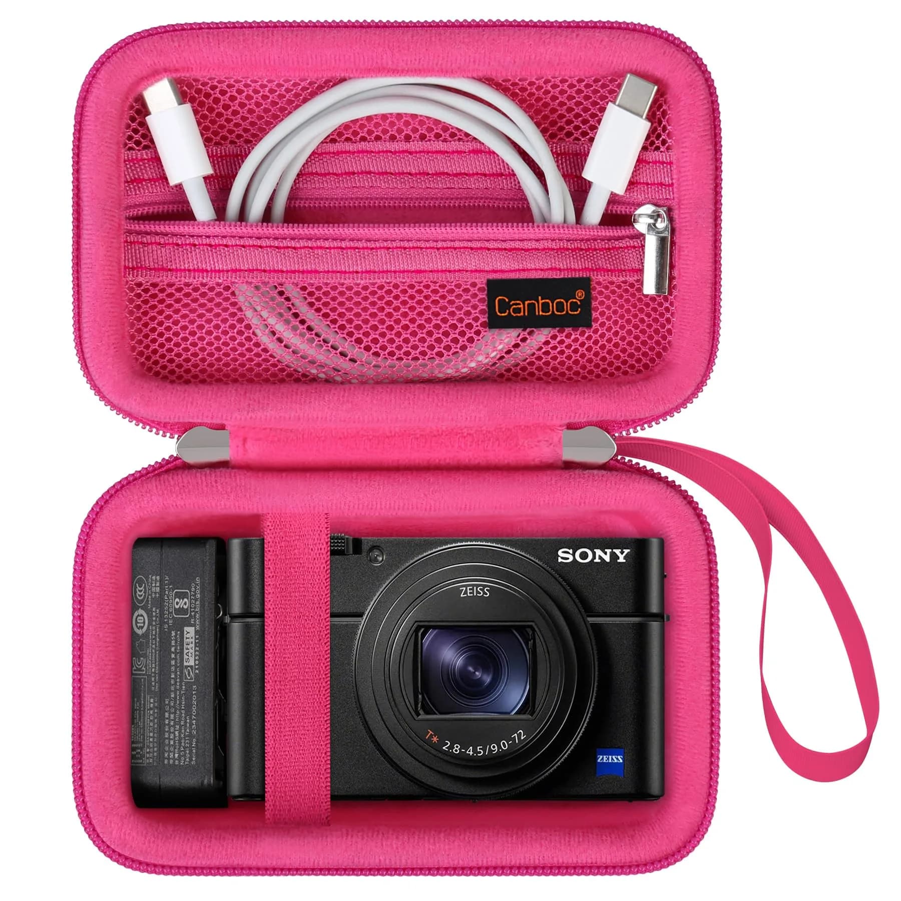 Canboc Rosered Camera Case for Sony RX100 VII/VI/V/IV/III Compact Digital Camera | 13.7cm x 8.1cm x 7cm (5.4" x 3.2" x 2.75") - main product image