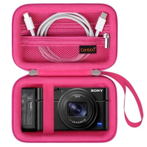 Canboc Rosered Camera Case for Sony RX100 VII/VI/V/IV/III Compact Digital Camera | 13.7cm x 8.1cm x 7cm (5.4" x 3.2" x 2.75") thumbnail 1