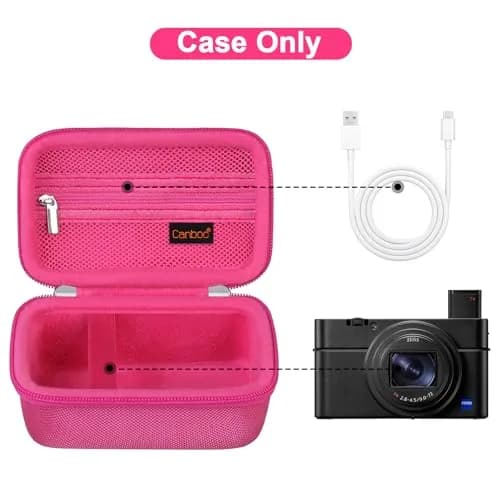 Canboc Rosered Camera Case for Sony RX100 VII/VI/V/IV/III Compact Digital Camera | 13.7cm x 8.1cm x 7cm (5.4" x 3.2" x 2.75") thumbnail 2