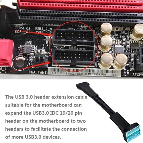 HOXIBSL USB 3.0 Header splitter Extension Cable 5.8 inch | Supports 5Gbps Data Transfer thumbnail 4