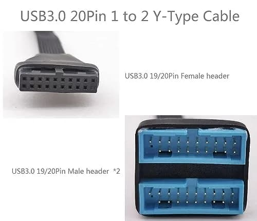 HOXIBSL USB 3.0 Header splitter Extension Cable 5.8 inch | Supports 5Gbps Data Transfer thumbnail 2