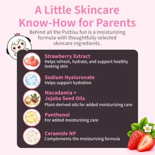 Puttisu Real Fruit Facial Sheet Masks for Kids, Strawberry, 7 Count | Moisturize & Hydrate Skin thumbnail 6