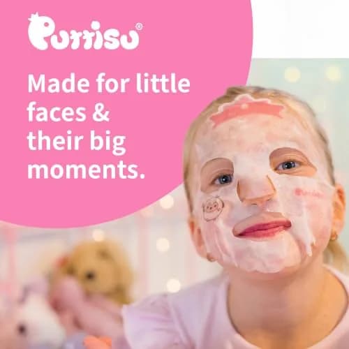Puttisu Real Fruit Facial Sheet Masks for Kids, Strawberry, 7 Count | Moisturize & Hydrate Skin thumbnail 8
