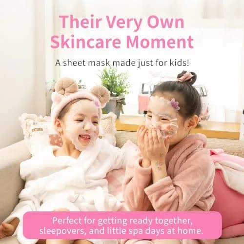 Puttisu Real Fruit Facial Sheet Masks for Kids, Strawberry, 7 Count | Moisturize & Hydrate Skin thumbnail 3