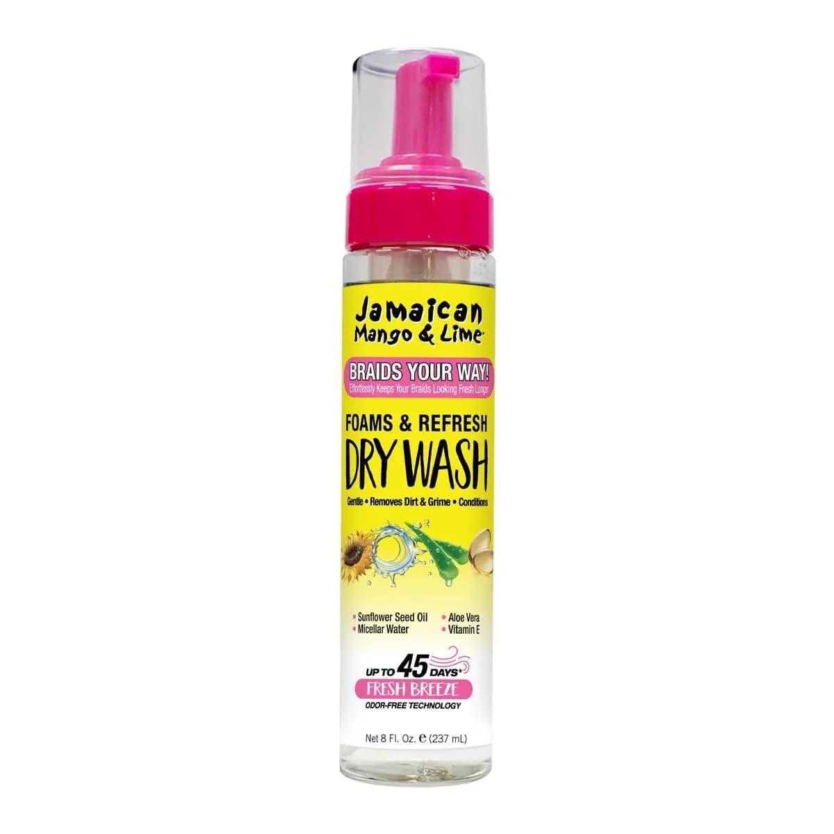Jamaican Mango & Lime Braids Your Way Dry Wash – Gentle Cleansing Foam for Braids, Locs & Twists – No-Rinse Dry Shampoo for Scalp — Dry Wash