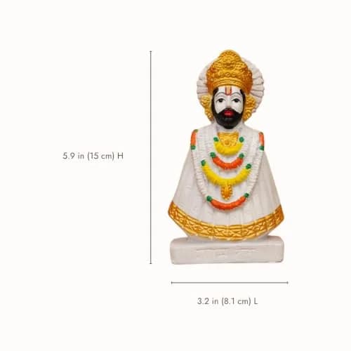 Servdharm Khatu Shyam Statue Resin 14.9cm (5.9") | Authentic Indian Idol for Home Decor, Puja, and Gifting thumbnail 5