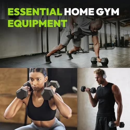 HANDBODE Hex Dumbbell Set of 2, Rubber Encased, 5 lb | Versatile Strength Equipment for Home & Gym thumbnail 6